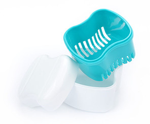 Clean Care Denture Cleaner Brush Dan Retainer Holder Box Denture Bath Case Cup