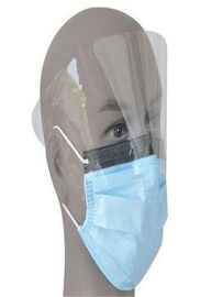Masker Wajah Sekali Pakai Anti Fog 3 Ply Dengan Penolak Cairan Visor Plastik Transparan