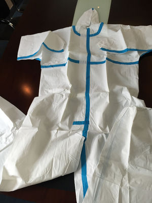 Type 4 5 6 Disposable SF Coverall Hot Sealing With Tape