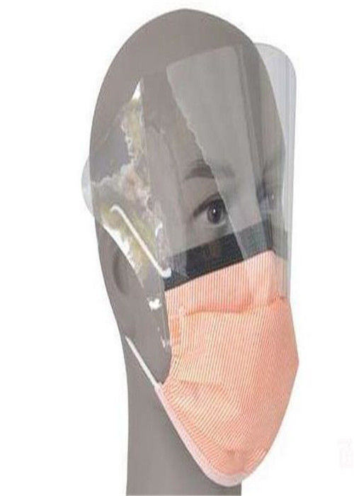 Masker Wajah Sekali Pakai Anti Fog 3 Ply Dengan Penolak Cairan Visor Plastik Transparan