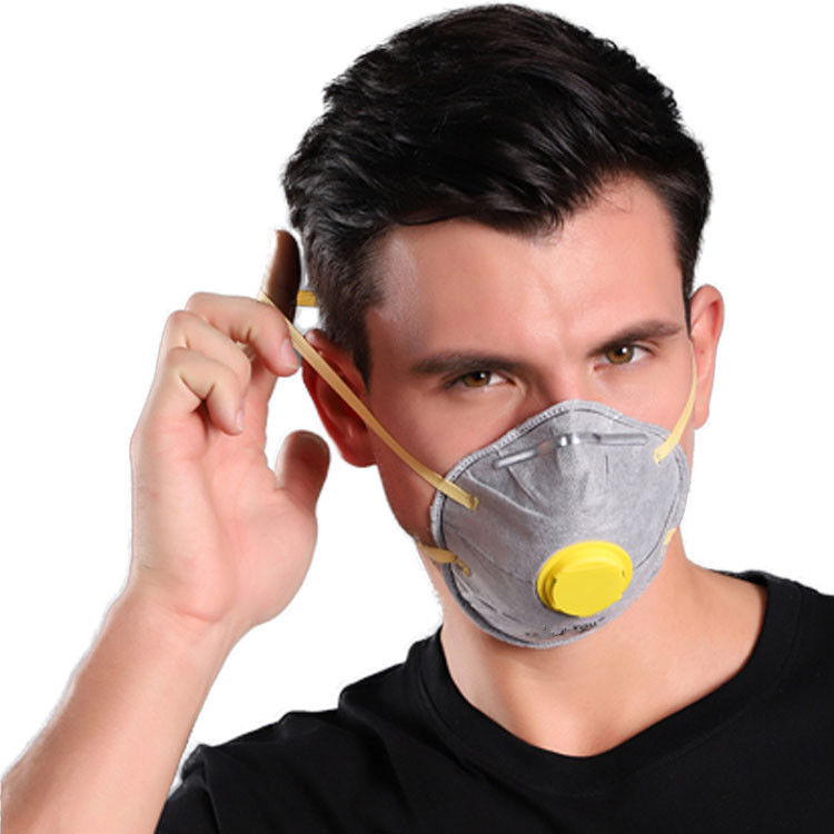 N95 Masker Piala Karbon Aktif FFP2, Masker Debu Nonwoven Sekali Pakai Dengan Katup