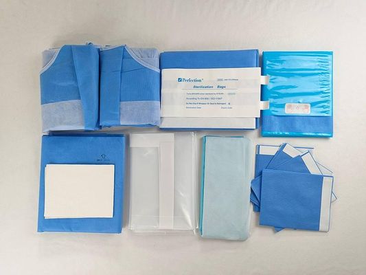 Paket Tirai Bedah Umum sekali pakai Biru Hijau Putih Tirai Bedah Steril untuk Ruang Operasi dan Perlindungan Pasien