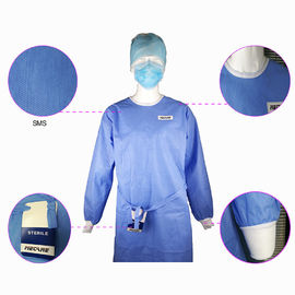 Kedap Sekali Pakai Bedah Gown Fluid Proof Rajutan Cuff Sleeve Standard